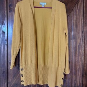 Christopher & Banks Mustard Cardigan with Button Detail